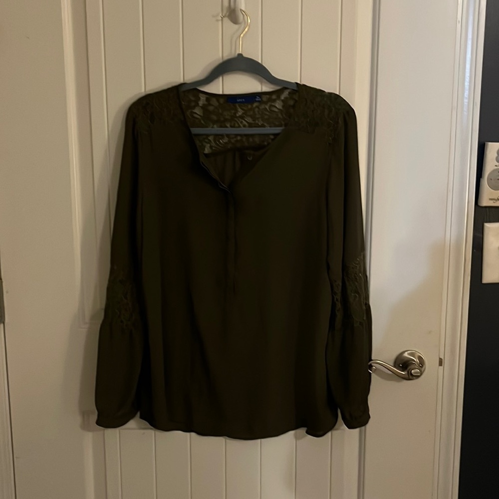 Apt 9 XL blouse olive green